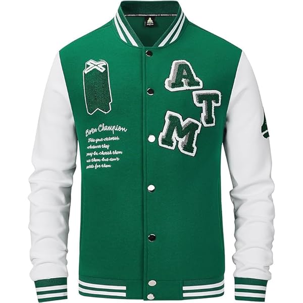 ANOTWENER Varsity Jacket Men Letterman Bomber Baseball Vintage